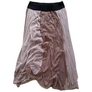 Free People Sheer Layered Tulle Midi Skirt W/ Black Elastic Waistband S